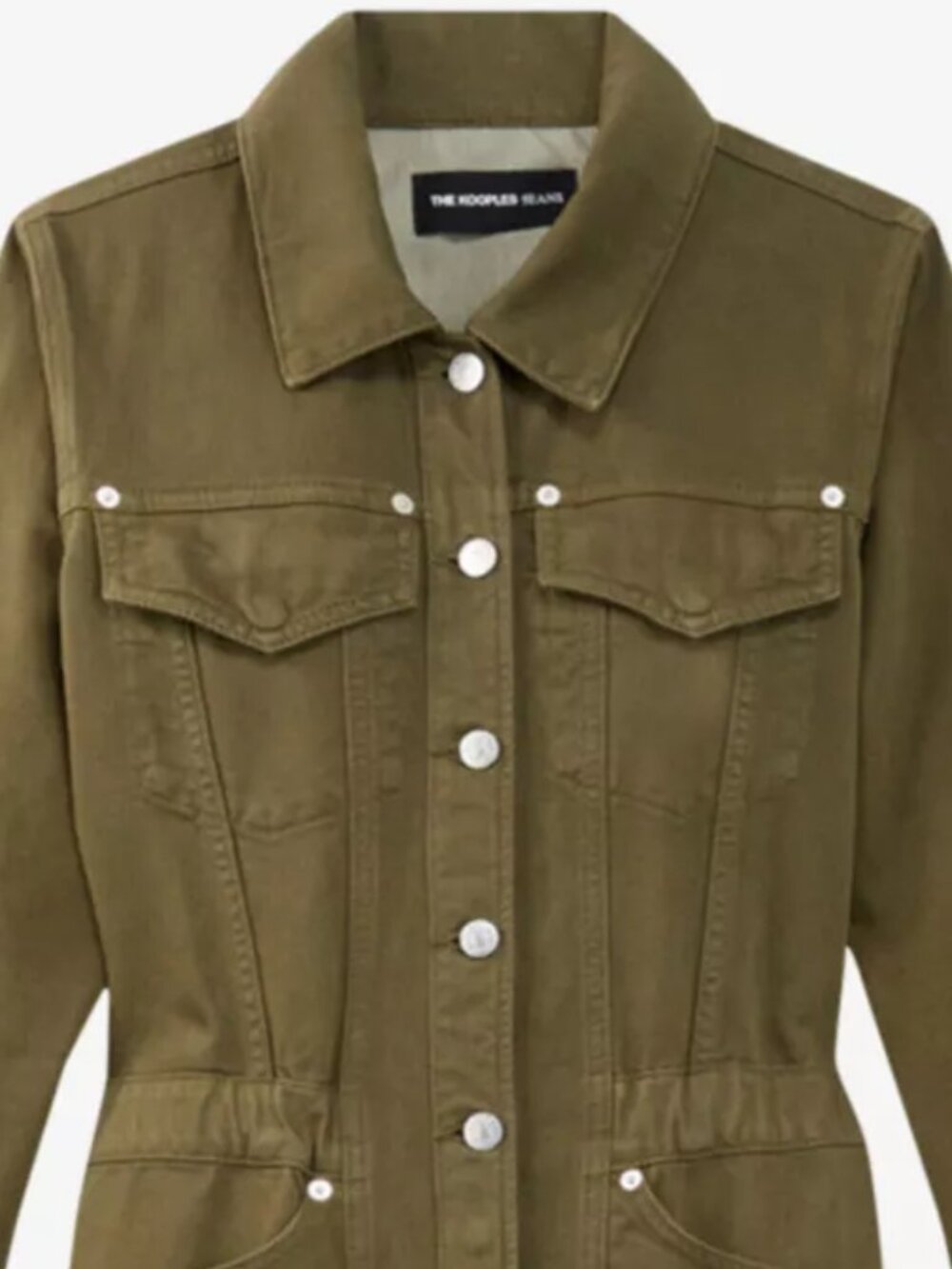 THE KOOPLES Utility jumpsuit Olive Khaki Denim Cute Military Coveralls Pants M 6 - Picture 9 of 14
